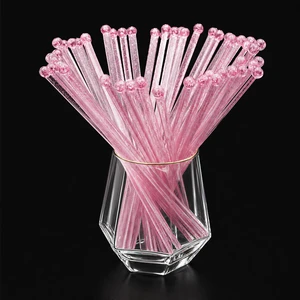 50-PCS Pink Glitter Plastic Swizzle Sticks, Crystal Cake Pops, Cocktail Coffee Drink Stirrers, Lolipop Stick, for Valentines Day Christmas Party, 7.24 Inch 50-PCS Pink Glitter Plastic Swizzle Sticks, Crystal Cake Pops, Cocktail Coffee Drink Stirrers, Lolipop Stick, for Valentines Day Christmas Party, 7.24 Inch