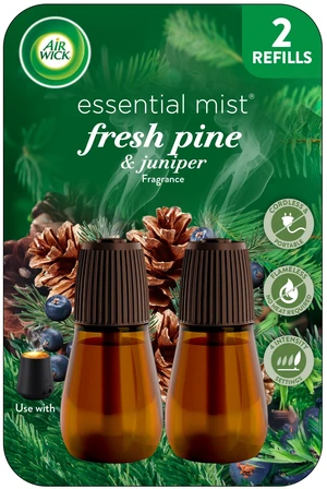 Essential Mist Diffuser Refill, Fresh Pine & Juniper,2 Count | Fresh Pine & Juniper scent refills for the Air Wick Essential Mist diffuser; home fragrance infused with essential oils. 2 ct Essential Mist Diffuser Refill, Fresh Pine & Juniper,2 Count | Fresh Pine & Juniper scent refills for the Air Wick Essential Mist diffuser; home fragrance infused with essential oils. 2 ct