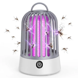 Bug Zapper Portable, Rechargeable Fly Zapper for Indoor Outdoor Use, Electric Mosquito Killer Lamp with Cleaning Brush, UV Insect Trap for Gnat Moth Fruit Fly, Gray Bug Zapper Portable, Rechargeable Fly Zapper for Indoor Outdoor Use, Electric Mosquito Killer Lamp with Cleaning Brush, UV Insect Trap for Gnat Moth Fruit Fly, Gray