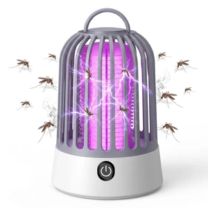 Mosquito Zapper Indoor & Outdoor, 2-in-1 Rechargeable Electric Bug Zapper with USB Charging, High Efficiency 365nm UV Light Fly Trap for Bedroom, Kitchen, Living Room, Garden, Party, Grey Mosquito Zapper Indoor & Outdoor, 2-in-1 Rechargeable Electric Bug Zapper with USB Charging, High Efficiency 365nm UV Light Fly Trap for Bedroom, Kitchen, Living Room, Garden, Party, Grey
