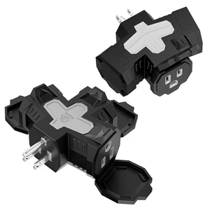 3 Outlet Grounding Adapter, Heavy Duty Plug Extender 2 Pack Black | 3 Outlet Power Splitter, Protective Cover, Grounded 3-Prong Plug, Compact Space-Saving Design, Home, Office & Workshop 3 Outlet Grounding Adapter, Heavy Duty Plug Extender 2 Pack Black | 3 Outlet Power Splitter, Protective Cover, Grounded 3-Prong Plug, Compact Space-Saving Design, Home, Office & Workshop