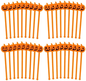 36 Halloween Pumpkin Drink Stirrers, 4 Spooky Jack-O-Lantern Faces | Double-sided Printing Spooky Cute Halloween Swizzle Sticks for Cocktails, Mocktails, Punch, Gathering, Party Cups and Tables 36 Halloween Pumpkin Drink Stirrers, 4 Spooky Jack-O-Lantern Faces | Double-sided Printing Spooky Cute Halloween Swizzle Sticks for Cocktails, Mocktails, Punch, Gathering, Party Cups and Tables