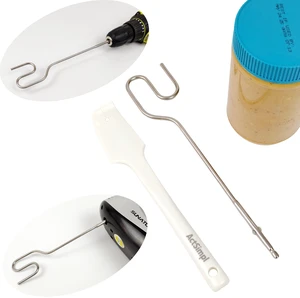 Peanut Butter Stirrer with a Silicone Spatula, Stainless Steel Natural Peanut Butter Stirrer Tool for Hand Mixers and Drills, Stir the Oil and the Peanut Butter Thoroughly in a Easy and Fast Way Peanut Butter Stirrer with a Silicone Spatula, Stainless Steel Natural Peanut Butter Stirrer Tool for Hand Mixers and Drills, Stir the Oil and the Peanut Butter Thoroughly in a Easy and Fast Way