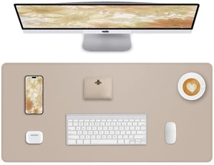 Desk Pad Protector 23.6" x 13.7" - Non-Slip Waterproof PU Leather Desk Mat for Mouse, Keyboard, Laptop, Office and Home Workspace (Beige) Desk Pad Protector 23.6" x 13.7" - Non-Slip Waterproof PU Leather Desk Mat for Mouse, Keyboard, Laptop, Office and Home Workspace (Beige)