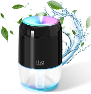 Humidifiers for Bedroom, 200ml Small Humidifier for Home Plant, Black | Room Humidifiers for Bedroom Auto Shut-off for Car Office Desktop Humidifiers for Bedroom, 200ml Small Humidifier for Home Plant, Black | Room Humidifiers for Bedroom Auto Shut-off for Car Office Desktop