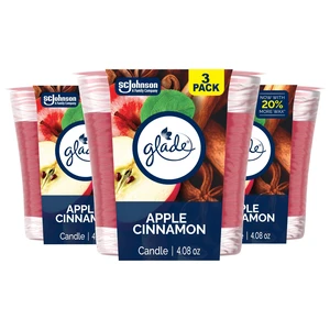 1-Wick Scented Candle Jar, Apple Cinnamon, Air Freshener Infused with Essential Oils, 4.08 Oz, 3 Count 1-Wick Scented Candle Jar, Apple Cinnamon, Air Freshener Infused with Essential Oils, 4.08 Oz, 3 Count