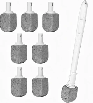Pumice Stone Toilet Bowl Cleaner with 11.8Inch Extended Handle(002) | 7 Pack, Natural Pumice, Bathroom & Kitchen, Toilet Wand Included, Stubborn Stain Removal Pumice Stone Toilet Bowl Cleaner with 11.8Inch Extended Handle(002) | 7 Pack, Natural Pumice, Bathroom & Kitchen, Toilet Wand Included, Stubborn Stain Removal