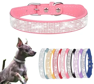 Small Dog Collar, Bling Rhinestone Diamond Fancy Crystal Glitter Pretty Jewel Pet Puppy Collars for XXS XS Small Medium Large Breed Girl Female Dogs Cats, Pink S Small Dog Collar, Bling Rhinestone Diamond Fancy Crystal Glitter Pretty Jewel Pet Puppy Collars for XXS XS Small Medium Large Breed Girl Female Dogs Cats, Pink S