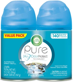 Automatic Air Freshener Spray Refill, Fresh Waters, Essential Oils | Fresh Waters 2ct automatic air freshener refill with odor neutralization and essential oils. Automatic Air Freshener Spray Refill, Fresh Waters, Essential Oils | Fresh Waters 2ct automatic air freshener refill with odor neutralization and essential oils.