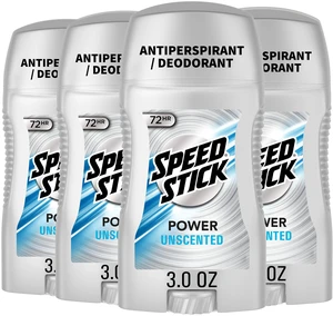 Power Antiperspirant Deodorant, Unscented, 3.0 oz (4 Pack) | 24-HR Sweat and Odor Protection, Underarm Antiperspirant for Men, Male Grooming, Everyday Use, Active Lifestyles