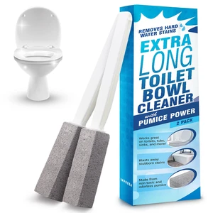 Pumice Stone Toilet Cleaner with Handle - 2 Count, White Hard Water Stain Remover & Toilet Bowl Cleaner - Versatile Pool Tile & Grout Cleaning Tool Pumice Stone Toilet Cleaner with Handle - 2 Count, White Hard Water Stain Remover & Toilet Bowl Cleaner - Versatile Pool Tile & Grout Cleaning Tool