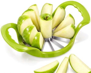 Apple Slicer Corer, 12 Blades Stainless Steel Apple Cutter | Apple Cutter with Anti-Slip Handles, Heavy Duty Fruit Divider for Apples Pears Apple Slicer Corer, 12 Blades Stainless Steel Apple Cutter | Apple Cutter with Anti-Slip Handles, Heavy Duty Fruit Divider for Apples Pears