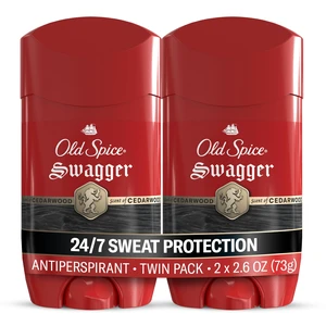 Antiperspirant Deodorant for Men, Swagger Scent, 2.6 oz Pack of 2 | Cedarwood & Lime Notes | 24/7 Sweat & Odor Protection | 24/7 Scent Control & Long-Lasting Freshness | Red Collection