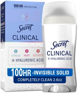 Clinical Antiperspirant Deodorant for Women, Completely Clean 2.6 oz | 100HR Sweat & Odor Protection | Invisible Solid | Fights 3 Types of Sweat | Pro-Hyaluronic Acid & pH Balancing | Cruelty-Free