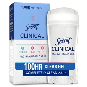 Clinical Antiperspirant Deodorant for Women, Completely Clean 2.6 oz | 100HR Sweat & Odor Protection | Clear Gel | Fights 3 Types of Sweat | Pro-Hyaluronic Acid & pH Balancing | Cruelty-Free