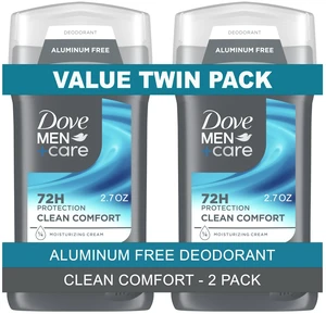 Deodorant Stick for Men Extra Fresh Twin Pack Aluminum Free 72H Odor Protection Mens Deodorant with 1/4 Moisturizing Cream 3.0 oz