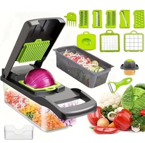 Viral Veggie Chopper & Vegetable Cutter with Blades and Container | Viral Veggie Cutter with Container for Food Onion Fruit Salad Potato Christmas Gift Cooking Tool Viral Veggie Chopper & Vegetable Cutter with Blades and Container | Viral Veggie Cutter with Container for Food Onion Fruit Salad Potato Christmas Gift Cooking Tool