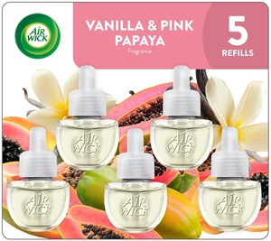 Air Freshener Plug In Refills, Vanilla & Pink Papaya, 5 Count | Air Wick plug in air freshener refill with Vanilla & Pink Papaya scented oils; infused with essential oil, home fragrance Air Freshener Plug In Refills, Vanilla & Pink Papaya, 5 Count | Air Wick plug in air freshener refill with Vanilla & Pink Papaya scented oils; infused with essential oil, home fragrance