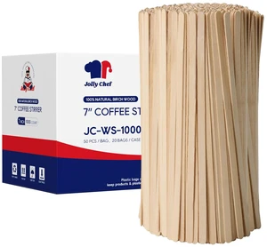 1000 Count Wood Coffee Stirrers 7 inch | Birch Coffee Stir Sticks, Wooden Sticks for Coffee, Tea and Beverage 1000 Count Wood Coffee Stirrers 7 inch | Birch Coffee Stir Sticks, Wooden Sticks for Coffee, Tea and Beverage