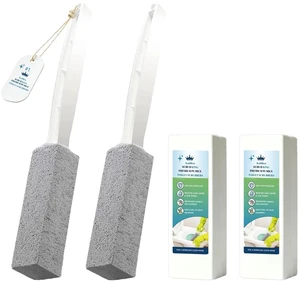 2 Pack Pumice Stone Toilet Cleaner with Handle, Hard Water Remove | Natural Pumice Stone Toilet Cleaner for Hard Water Stains, Toilet Rings, Rust & Limescale, Gentle on Porcelain Sink & Grill 2 Pack Pumice Stone Toilet Cleaner with Handle, Hard Water Remove | Natural Pumice Stone Toilet Cleaner for Hard Water Stains, Toilet Rings, Rust & Limescale, Gentle on Porcelain Sink & Grill