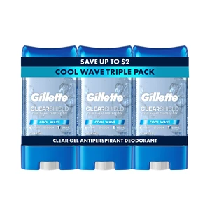 Antiperspirant Deodorant for Men, Cool Wave Scent 3.8 oz Pack of 3 | 72HR Instant Sweat & Odor Protection | Long-Lasting Freshness | Clear Gel & Wax-Free | Anti-White Mark Sweat Protection