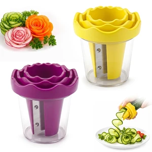 Manual Vegetable Spiralizer And Curler For Rose Flower Carving,2PCS | Handheld Kitchen Grater Cutter Tool,Vegetable Spiralizer Curler Tool,Manual Rose Garnishing Carving Cutter Manual Vegetable Spiralizer And Curler For Rose Flower Carving,2PCS | Handheld Kitchen Grater Cutter Tool,Vegetable Spiralizer Curler Tool,Manual Rose Garnishing Carving Cutter
