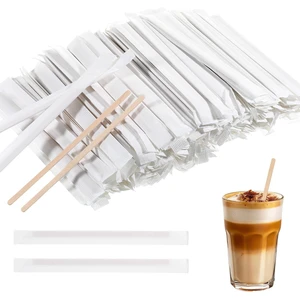 1000 Pcs Individually Wrapped Wooden Coffee Stirrers 5.5 Inch Disposable Wood Stir Sticks, Round End coffee stirrer for Cocktail, and Hot Drinks 1000 Pcs Individually Wrapped Wooden Coffee Stirrers 5.5 Inch Disposable Wood Stir Sticks, Round End coffee stirrer for Cocktail, and Hot Drinks