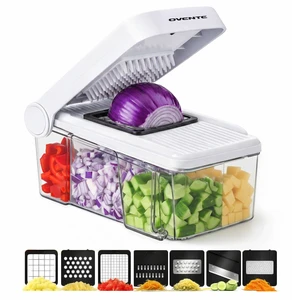 7-in-1 Vegetable Chopper and Mandoline Slicer, White MD71W | With 7 Interchangeable Blades and Safety Gloves, Multifunctional Kitchen Gadget for Fruit, Onion, Potato, Cucumber & More 7-in-1 Vegetable Chopper and Mandoline Slicer, White MD71W | With 7 Interchangeable Blades and Safety Gloves, Multifunctional Kitchen Gadget for Fruit, Onion, Potato, Cucumber & More