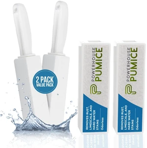 Pumice Stone Toilet Bowl Cleaner with Handle (2-pack) - A Solution for Hard Water Stains on Toilets, Grills, Tiles, Grout & Pools Pumice Stone Toilet Bowl Cleaner with Handle (2-pack) - A Solution for Hard Water Stains on Toilets, Grills, Tiles, Grout & Pools