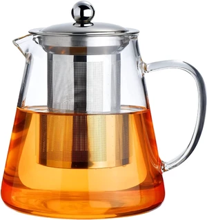 Glass Teapot Stovetop 32 OZ, Borosilicate Clear Tea Kettle with Removable 18/8 Stainless Steel Infuser, Teapot Blooming and Loose Leaf Tea Maker Tea Brewer for Camping, Travel (950ML) Glass Teapot Stovetop 32 OZ, Borosilicate Clear Tea Kettle with Removable 18/8 Stainless Steel Infuser, Teapot Blooming and Loose Leaf Tea Maker Tea Brewer for Camping, Travel (950ML)