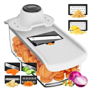 Pro Mandoline Vegetable Slicer, 6-in-1 Kitchen Prep Tool | Multi-Blade Veggie Slicer, 5-Cup Container, Fruit Cutter, Grater, Julienne, Dishwasher Safe Kitchen Gadgets & Essentials Pro Mandoline Vegetable Slicer, 6-in-1 Kitchen Prep Tool | Multi-Blade Veggie Slicer, 5-Cup Container, Fruit Cutter, Grater, Julienne, Dishwasher Safe Kitchen Gadgets & Essentials
