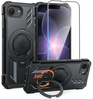 for iPhone 17e Case, for iPhone 16e Case with 360 Magnetic Stand | Screen Protector, Compatible with MagSafe, Heavy Duty Military-Grade Drop Protection, Grip Ring Kickstand, Shockproof Rugged for iPhone 17e Case, for iPhone 16e Case with 360 Magnetic Stand | Screen Protector, Compatible with MagSafe, Heavy Duty Military-Grade Drop Protection, Grip Ring Kickstand, Shockproof Rugged