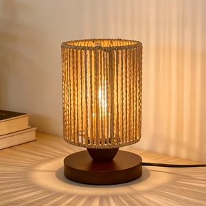 Table Lamp,Boho Small Beside Lamp,Mini Farmhouse Table Lamp for Room Decor,Vintage Wicker Wooden Nightstand Bamboo Woven End Table Lamps for Living Room Bedroom Desk Kids Room,LED Bulb Included Table Lamp,Boho Small Beside Lamp,Mini Farmhouse Table Lamp for Room Decor,Vintage Wicker Wooden Nightstand Bamboo Woven End Table Lamps for Living Room Bedroom Desk Kids Room,LED Bulb Included