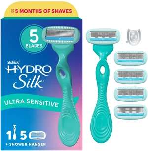 Sensitive 5-Blade Razors for Women, 1 Handle & 5 Refills | Water-activated moisturizing serum, Smooth glide, Made for sensitive skin, pivots to follow curves, Ergonomic handle Sensitive 5-Blade Razors for Women, 1 Handle & 5 Refills | Water-activated moisturizing serum, Smooth glide, Made for sensitive skin, pivots to follow curves, Ergonomic handle