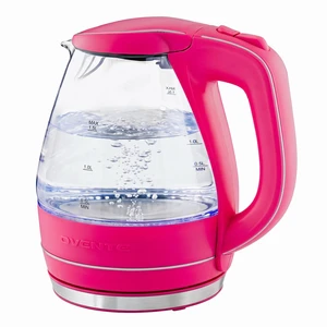 1.5L Glass Electric Kettle Water Boiler, Pink KG83F | Fast Boiling, Borosilicate Glass, BPA-Free, Blue LED, Auto Shut-Off, Boil-Dry Protection, Removable Filter, 360° Base, 1100W 1.5L Glass Electric Kettle Water Boiler, Pink KG83F | Fast Boiling, Borosilicate Glass, BPA-Free, Blue LED, Auto Shut-Off, Boil-Dry Protection, Removable Filter, 360° Base, 1100W