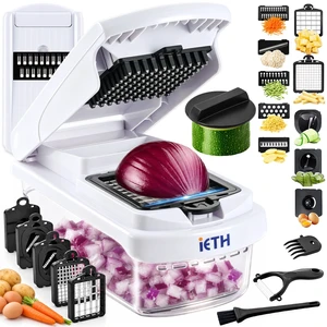 18-in-1 Vegetable Chopper Mandoline Slicer, Veggie Chopper with Container | Food Chopper & Vegetable Cutter | Onion Dicer, Julienne Cutter, Spiralizer, Grater, Shredder for Meal Prep, Dishwasher Safe 18-in-1 Vegetable Chopper Mandoline Slicer, Veggie Chopper with Container | Food Chopper & Vegetable Cutter | Onion Dicer, Julienne Cutter, Spiralizer, Grater, Shredder for Meal Prep, Dishwasher Safe