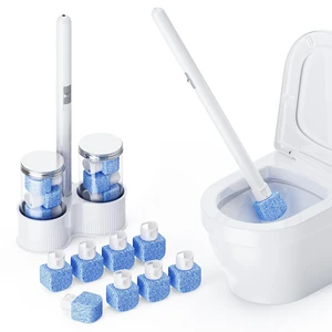 Pumice Stone Toilet Bowl Cleaner 8Ct, 18in Extra Long Handle | 18in Extra Long Handle, One-Touch Ejection, Hard Water Stains Ring Limescale Remover, Toilet Bathtub Grill Pool Sink