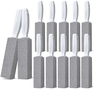 Pumice Stone Toilet Bowl Cleaner, 12 Pack Toilet Pumice Stone with Handle for Toilet Cleaning, Bathtubs, Sinks, Swimming Pools, Grills