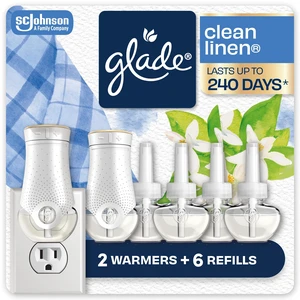 PlugIns Air Freshener Starter Kit, Scented and Essential Oils for Home and Bathroom, Clean Linen, 4.02 Fl Oz, 2 Warmers and 6 Refills PlugIns Air Freshener Starter Kit, Scented and Essential Oils for Home and Bathroom, Clean Linen, 4.02 Fl Oz, 2 Warmers and 6 Refills