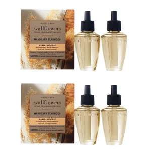 Wallflowers Refills, Mahogany Teakwood Scent, 4 Pack | Plug-In Air Freshener Refills in Warm, Woodsy Mahogany Teakwood for Bedrooms, Bathrooms, and Living Spaces Wallflowers Refills, Mahogany Teakwood Scent, 4 Pack | Plug-In Air Freshener Refills in Warm, Woodsy Mahogany Teakwood for Bedrooms, Bathrooms, and Living Spaces