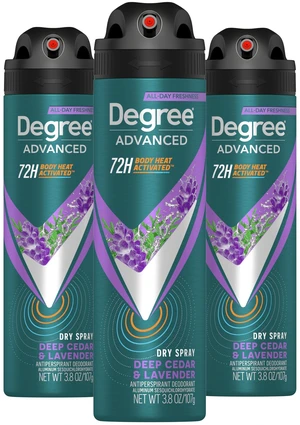 Men Antiperspirant Deodorant Dry Spray Cedar & Lavender 3 ct 3.8 oz | Advanced 72-Hour Sweat and Odor Protection Deodorant for Men With Body Heat Activated Technology