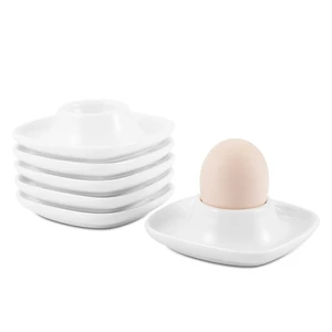 Soft Boiled Egg Cups, 6-Piece Ceramic Set, Stackable, White | White Porcelain Egg Holders with Stable Square Bases; Stackable Serving Cups for Hard-Boiled Eggs, Breakfast, and Brunch Soft Boiled Egg Cups, 6-Piece Ceramic Set, Stackable, White | White Porcelain Egg Holders with Stable Square Bases; Stackable Serving Cups for Hard-Boiled Eggs, Breakfast, and Brunch