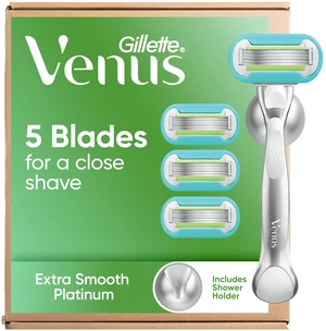 Razor for Women, Extra Smooth, Includes 1 Reusable Razor Handle + 4 count 5-Bladed Razor Refills, Women's Razor with Durable Metal Handle and Shower Holder Razor for Women, Extra Smooth, Includes 1 Reusable Razor Handle + 4 count 5-Bladed Razor Refills, Women's Razor with Durable Metal Handle and Shower Holder