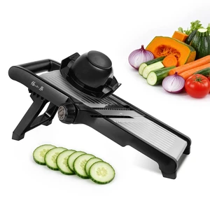 5in1 Adjustable Mandoline Slicer, StainlessSteel Body with ABS Frame | Ultra Sharp Blades, NonSlip Base, Safety Food Holder Included, Julienne Slicer & Shredder for Potato, Onion, Cabbage 5in1 Adjustable Mandoline Slicer, StainlessSteel Body with ABS Frame | Ultra Sharp Blades, NonSlip Base, Safety Food Holder Included, Julienne Slicer & Shredder for Potato, Onion, Cabbage
