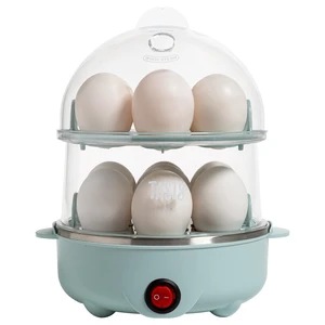 2-Tier Electric Egg Cooker, Hard Boiled Egg Cooker, Poacher, Omelet Maker with Auto Shut-Off, Stainless Steel Heating Plate, 14-Egg Capacity, Aqua 2-Tier Electric Egg Cooker, Hard Boiled Egg Cooker, Poacher, Omelet Maker with Auto Shut-Off, Stainless Steel Heating Plate, 14-Egg Capacity, Aqua