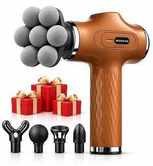 Massage Gun with Wide-Coverage Head, Compact Yet Powerful Deep Tissue Massage Gun & Portable Massager Gun for Home and Travel,Brown Massage Gun with Wide-Coverage Head, Compact Yet Powerful Deep Tissue Massage Gun & Portable Massager Gun for Home and Travel,Brown