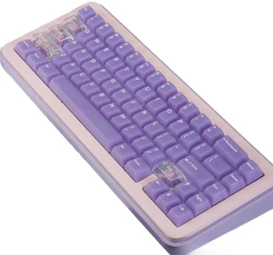 Lilac PC Fog Transparent Keyboard Keycap 132 Keys Pad Printing Magnetic Axis Customization Original 61/75/87/98