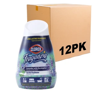 Fraganzia - Gel Air Freshener, Lavender Eucalyptus, 6 oz, 12 Pack | Cone for bathroom, bedroom, kitchen and other rooms; long-lasting fragrance, crisp soothing aroma; peel-and-twist opening Fraganzia - Gel Air Freshener, Lavender Eucalyptus, 6 oz, 12 Pack | Cone for bathroom, bedroom, kitchen and other rooms; long-lasting fragrance, crisp soothing aroma; peel-and-twist opening