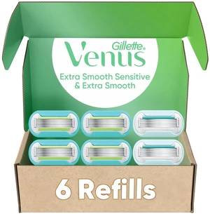 Extra Smooth 4 count, plus Gillette Venus Extra Smooth Sensitive 2 count, 5-Bladed Women's Razor Blade Refills Extra Smooth 4 count, plus Gillette Venus Extra Smooth Sensitive 2 count, 5-Bladed Women's Razor Blade Refills