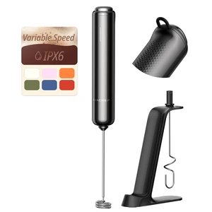 Milk Frother, Variable Speed Drink Mixer with Hanging Hook, IPX6 | Handheld Electric Stirrer Wand, 1500mAh USB-C Rechargeable, Dual Whisks for Coffee, Matcha & Protein Drinks, Black Milk Frother, Variable Speed Drink Mixer with Hanging Hook, IPX6 | Handheld Electric Stirrer Wand, 1500mAh USB-C Rechargeable, Dual Whisks for Coffee, Matcha & Protein Drinks, Black
